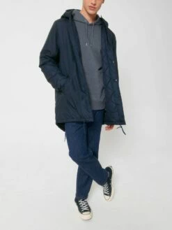 Unisex Padded Parka Aus Recyceltem Polyester - French Navy -Grundstoff Verkaufsladen bequem geschnittener Parka vegan U841 727 1280x1280