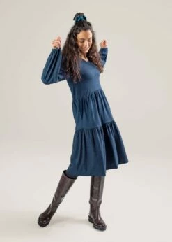 Kleid Aus Bio-Baumwolle Und Viskose - Indigo Patch -Grundstoff Verkaufsladen bio kleid philippa living crafts nachhaltige naturmode 68535 107 1280x1280