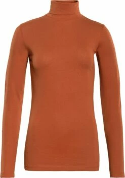 Rollkragen-Longsleeve Aus Bio-Baumwolle - Rust
