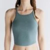 Crop Top Aus Bio-Baumwolle - Gobelin Blau