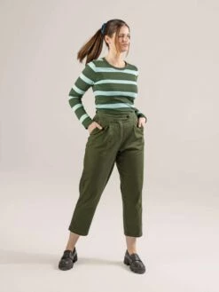 Hose Aus Bio-Baumwolle - Dark Olive -Grundstoff Verkaufsladen cropped leg hose fair trade 63592 792 1280x1280