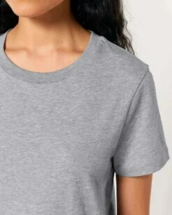 Iconic T-Shirt Aus Bio-Baumwolle - Heather Grey -Grundstoff Verkaufsladen damen basic kurzarm oberteil rundhals ausschnitt bio baumwolle grau meliert heather grey muser W172 250 1280x1280