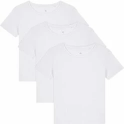 Basic T-Shirt Aus Bio-Baumwolle - 3er-Pack - White