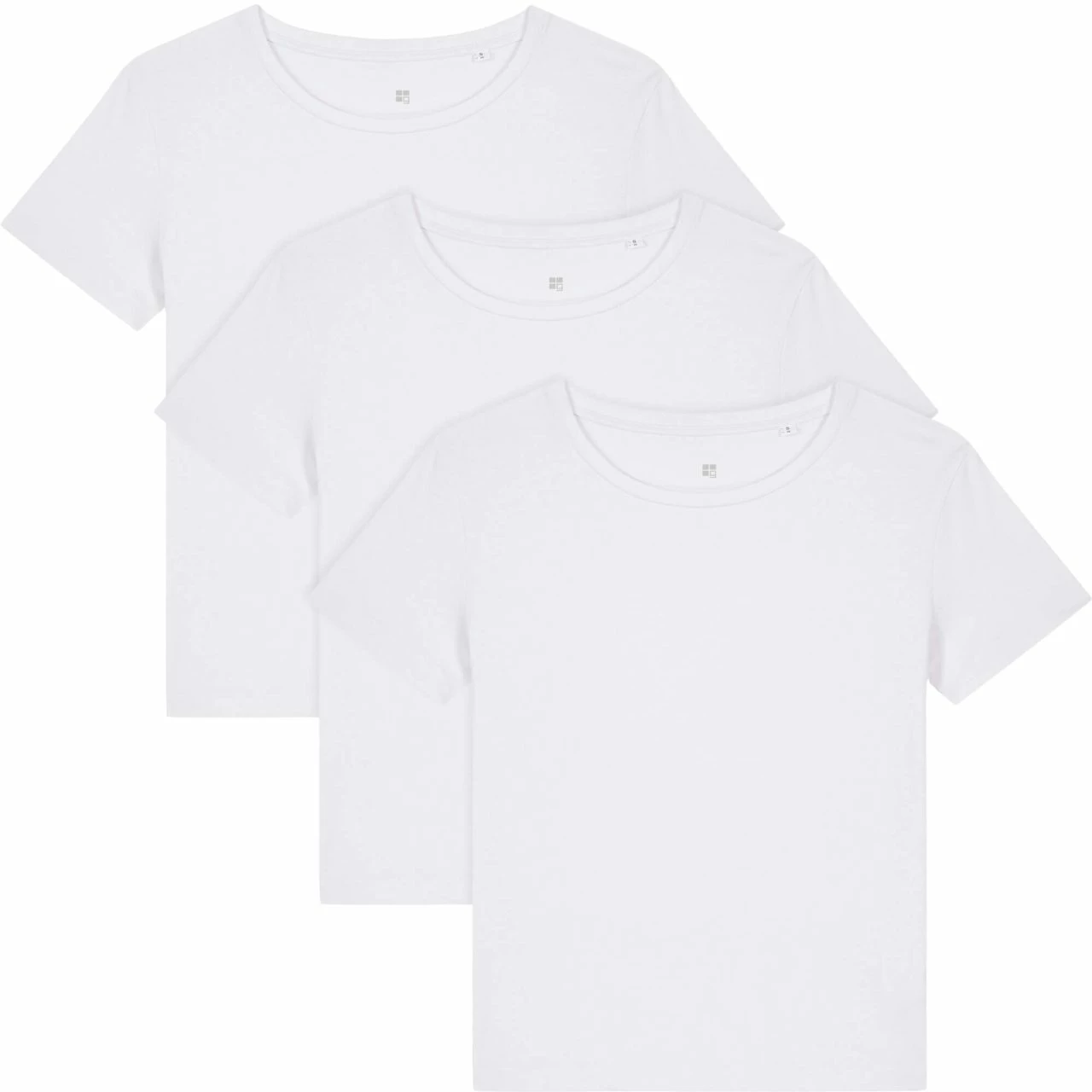 Basic T-Shirt Aus Bio-Baumwolle - 3er-Pack - White 3 Basic T-Shirt Aus Bio-Baumwolle - 3er-Pack - White