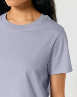 Iconic T-Shirt Aus Bio-Baumwolle - Lavender -Grundstoff Verkaufsladen damen basic tshirt bio baumwolle rundhals normale passform violett lavender muser W172 063 1280x1280