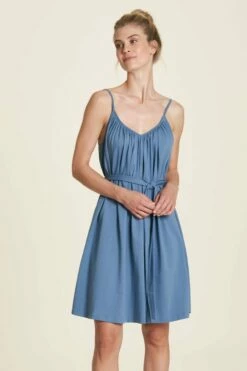 Kurzes Jersey-Kleid - Steel 11 Kurzes Jersey-Kleid - Steel -Grundstoff Verkaufsladen damen kleid minikleid blau bio baumwolle nachhaltig S24E07 steel 1280x1280