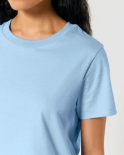 Iconic T-Shirt Aus Bio-Baumwolle - Blue Soul -Grundstoff Verkaufsladen damen kurzarm oberteil hellblau blue soul muser rundhals ausschnitt peta approved vegan W172 149 1280x1280