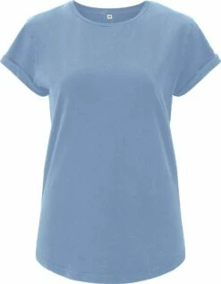 Organic Rolled Sleeve T-Shirt - Blue Dusk