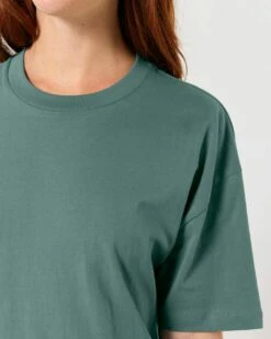 Boxy T-Shirt Aus Bio-Baumwolle - Green Bay -Grundstoff Verkaufsladen damen shirt kurzarm bio baumwolle dunkelgruen green bay W175 144 1280x1280