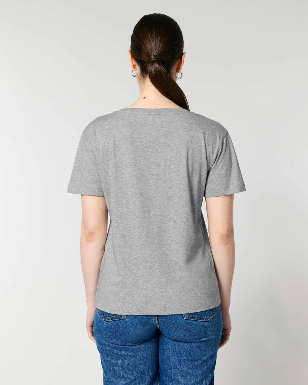 Basic T-Shirt Aus Bio-Baumwolle - Heather Grey 7 Basic T-Shirt Aus Bio-Baumwolle - Heather Grey – Bild 5