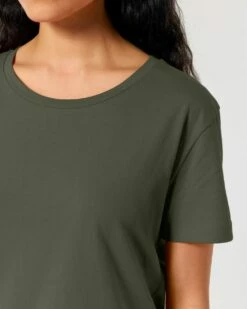 Basic T-Shirt Aus Bio-Baumwolle - Khaki -Grundstoff Verkaufsladen damen t shirt khaki peta approved vegan stella serena fwf fair wear foundation W173 223 1280x1280