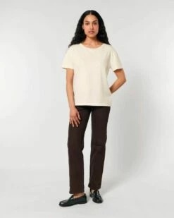 Basic T-Shirt Aus Bio-Baumwolle - Natural Raw -Grundstoff Verkaufsladen damen t shirt rundhals natural raw natur serena bio baumwolle gots zertifiziert W173 054 1280x1280