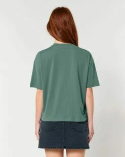 Boxy T-Shirt Aus Bio-Baumwolle - Green Bay -Grundstoff Verkaufsladen damen t shirt stella nova dunkelgruen kastig vegan green bay W175 144 1280x1280