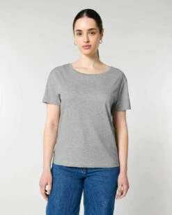 Basic T-Shirt Aus Bio-Baumwolle - Heather Grey 10 Basic T-Shirt Aus Bio-Baumwolle - Heather Grey -Grundstoff Verkaufsladen damen tshirt grau meliert heather grey serena grundstoff faire basic kleidung online fair wear W173 250 1280x1280