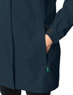 VAUDE Damen Regenjacke Escape Parka - Dark Sea -Grundstoff Verkaufsladen detail lange regenjacke frau vaude greenshape 45050 179 1280x1280