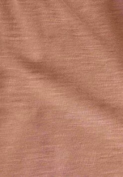 Kurzarm-Kleid Aus Bio-Baumwolle - Tan -Grundstoff Verkaufsladen detail luftiges slub jersey kleid bio baumwolle casual 009 tan 1280x1280
