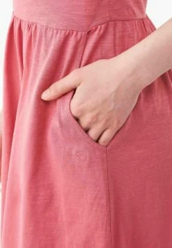 Kurzarm-Kleid Aus Bio-Baumwolle - Desert Rose -Grundstoff Verkaufsladen detail slub jersey kleid mit seitentaschen casual009 desertrose 1280x1280