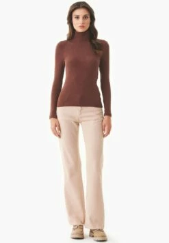 Longsleeve Mit Rollkragen Aus Bio-Baumwolle - Dark Brown 14 Longsleeve Mit Rollkragen Aus Bio-Baumwolle - Dark Brown -Grundstoff Verkaufsladen dunkelbraunes langarmshirt nachhaltige mode casual 012 darkbrown 1280x1280