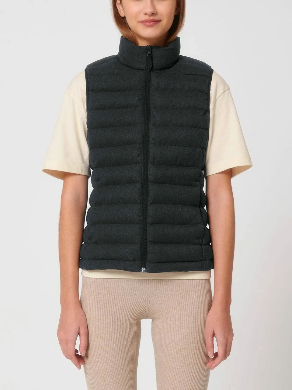 Steppweste Aus Recyceltem Polyester - Dark Heather Grey 5 Steppweste Aus Recyceltem Polyester - Dark Heather Grey – Bild 3