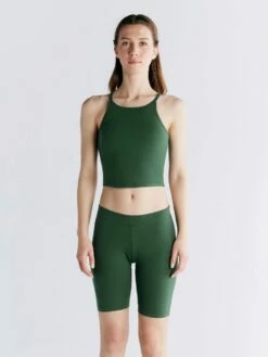 Crop Top Aus Bio-Baumwolle - Tannennadel -Grundstoff Verkaufsladen dunkelgruene Sportswear Albero Bio 1217 067 1417 067 1280x1280