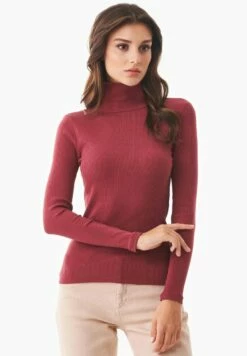 Longsleeve Mit Rollkragen Aus Bio-Baumwolle - Syrah Red