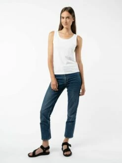 Mela Fairtrade Tanktop Vanita Aus Bio-Baumwolle - Weiß -Grundstoff Verkaufsladen entspannt geschnittenes Traegertop BIO Vanita wht 1280x1280