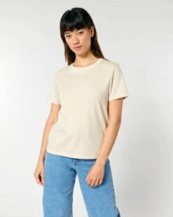 Iconic T-Shirt Aus Bio-Baumwolle - Natural Raw -Grundstoff Verkaufsladen fair fashion basic natural raw natur damen tshirt bio baumwolle wear foundation fwf W172 054 1280x1280