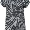 Organic Rolled Sleeve T-Shirt - Tie Dye Black 2 Organic Rolled Sleeve T-Shirt - Tie Dye Black -Grundstoff Verkaufsladen fair fashion batik shirt damen EP16 TDBL front 1280x1280