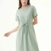 Slub-Jersey-Kleid Aus Bio-Baumwolle - Water Green