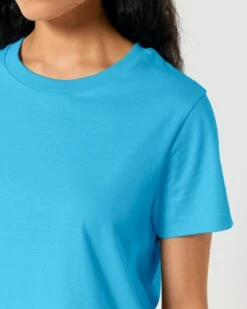 Iconic T-Shirt Aus Bio-Baumwolle - Aqua Blue -Grundstoff Verkaufsladen fair hergestellte basic mode kurzarm oberteil aqua blue hellblau online bestellen muser tshirt damen W172 145 1280x1280