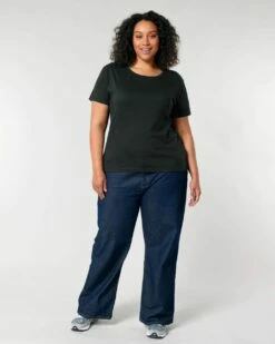 Basic T-Shirt Aus Bio-Baumwolle - 3er-Pack - Black -Grundstoff Verkaufsladen faire basic mode kurzarm shirt frauen schwarz grundstoff serena global organic textile standard W173 002 1280x1280 2