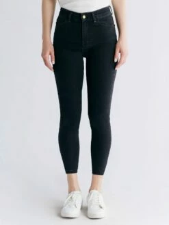 Skinny Fit Cropped Jeans Aus Bio-Baumwolle & Modal - Carbon Gray