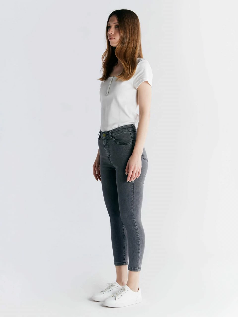 Skinny Fit Cropped Jeans Aus Bio-Baumwolle & Modal - Iron Gray 7 Skinny Fit Cropped Jeans Aus Bio-Baumwolle & Modal - Iron Gray – Bild 5