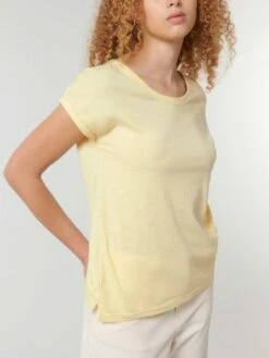 Slub T-Shirt Aus Bio-Baumwolle - Butter -Grundstoff Verkaufsladen faires Slub Shirt Rundhalsausschnitt W112 078 1280x1280