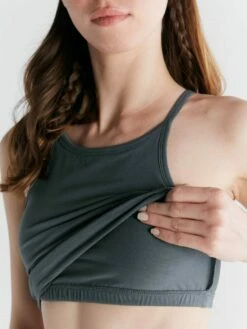 Crop Top Aus Bio-Baumwolle - Dunklerschiefer -Grundstoff Verkaufsladen faires Top integrierter Bustier 1217 068 1280x1280