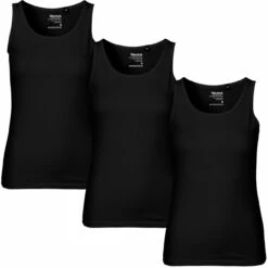 Neutral Top Aus Fairtrade Bio-Baumwolle - 3er-Pack - Schwarz