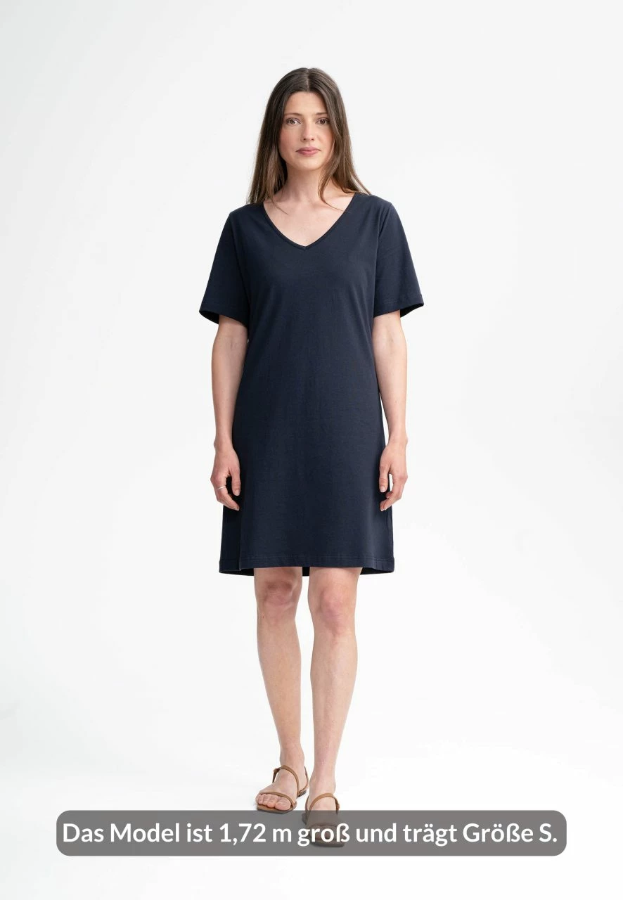 Mela Fairtrade V-Neck Kleid Janitra - Navy 4 Mela Fairtrade V-Neck Kleid Janitra - Navy – Bild 2