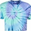 Cropped T-Shirt Aus Biobaumwolle - Tie Dye Blue/green