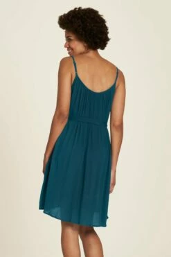 Kurzes EcoVero™ Kleid - Bermuda Blue -Grundstoff Verkaufsladen frauen kleid umweltfreundliches ecovero petrol tranquillo S24E26 bermudablue 1280x1280