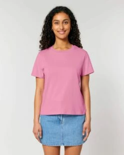 Iconic T-Shirt Aus Bio-Baumwolle - Bubble Pink -Grundstoff Verkaufsladen frauen kurzarm oberteil bubble pink runhals tshirt bio baumwolle nachhaltig W172 129 1280x1280