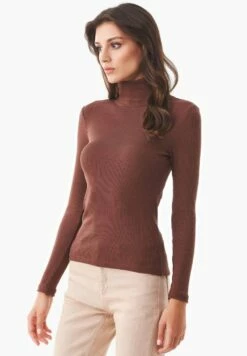 Longsleeve Mit Rollkragen Aus Bio-Baumwolle - Dark Brown 11 Longsleeve Mit Rollkragen Aus Bio-Baumwolle - Dark Brown -Grundstoff Verkaufsladen frauen langarm turtleneckshirt bio vegan casual 012 darkbrown 1280x1280