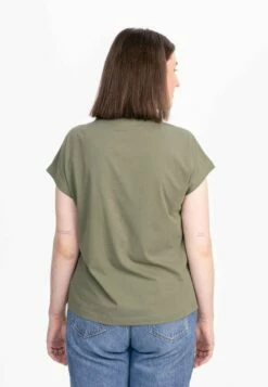 Mela Fairtrade T-Shirt Madhu Aus Bio-Baumwolle - Thymian -Grundstoff Verkaufsladen frauen shirt khaki vegan fairtrade baumwolle 121 100 thy 1280x1280