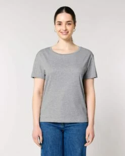 Basic T-Shirt Aus Bio-Baumwolle - Heather Grey 11 Basic T-Shirt Aus Bio-Baumwolle - Heather Grey -Grundstoff Verkaufsladen frauen t shirt grau meliert heather grey peta approved vegan zertifizierte biobaumwolle W173 250 1280x1280