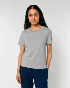Iconic T-Shirt Aus Bio-Baumwolle - Heather Grey -Grundstoff Verkaufsladen frauen tshirt bio baumwolle grau meliert heather grey gots global organic textile standard muser W172 250 1280x1280
