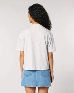 Boxy T-Shirt Aus Bio-Baumwolle - Cool Heather Grey -Grundstoff Verkaufsladen frauen tshirt laessig geschnitten basic cool heather grey W175 146 1280x1280