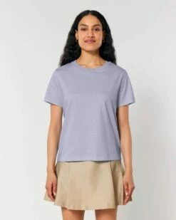Iconic T-Shirt Aus Bio-Baumwolle - Lavender -Grundstoff Verkaufsladen frauen tshirt violett lavender normale passform peta approved vegan W172 063 1280x1280