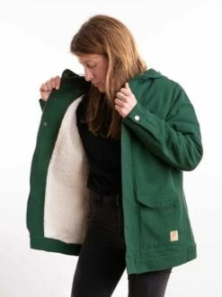 Guerilla Short Jacket - Green -Grundstoff Verkaufsladen gefuetterte oeko jacke faire herstellung 2378f 1280x1280
