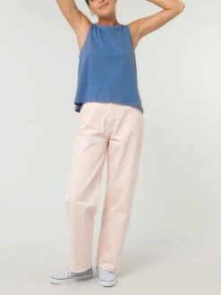 Kurzes Tank-Top Aus Bio-Baumwolle - Bright Blue -Grundstoff Verkaufsladen hellblaues cropped Top oekofair W038 053 1280x1280