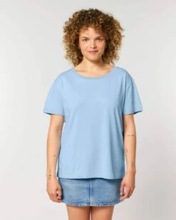 Basic T-Shirt Aus Bio-Baumwolle - Blue Soul -Grundstoff Verkaufsladen hellblaues tshirt damen blue soul serena online kaufen grundstoff peta approved vegan W173 149 1280x1280