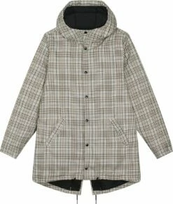 Unisex Padded Parka Aus Recyceltem Polyester - Beige Tweed Check